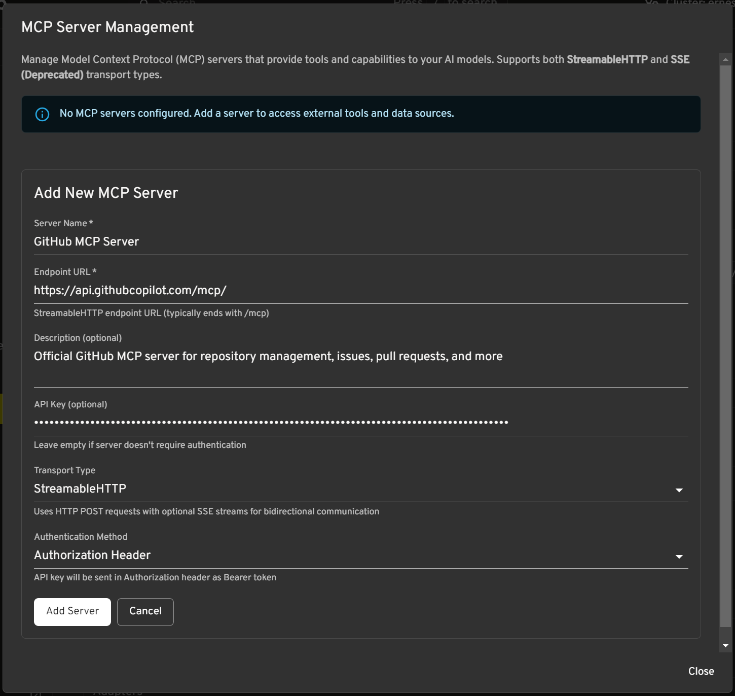 Github MCP Server setup