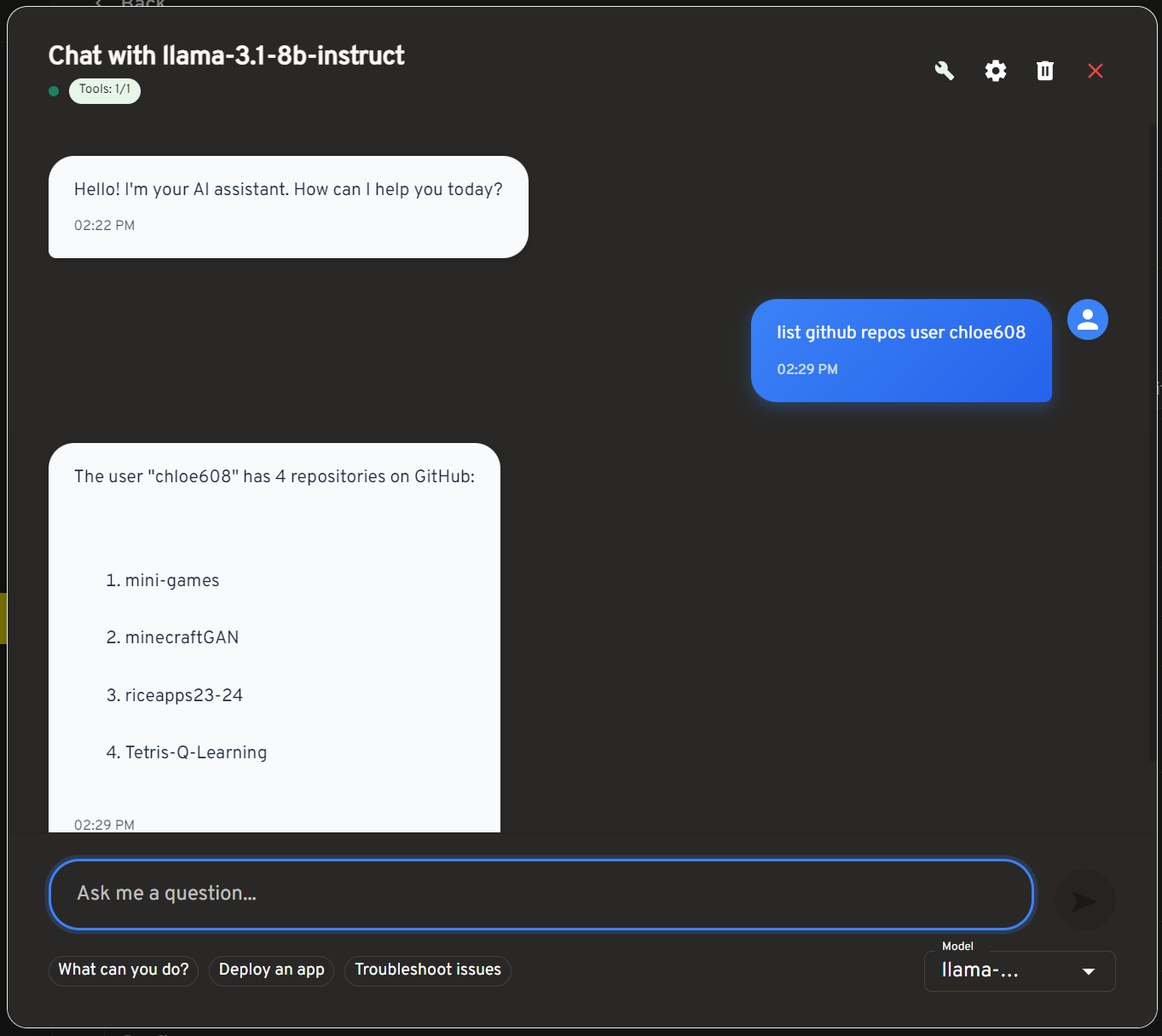 Github MCP Server Conversation