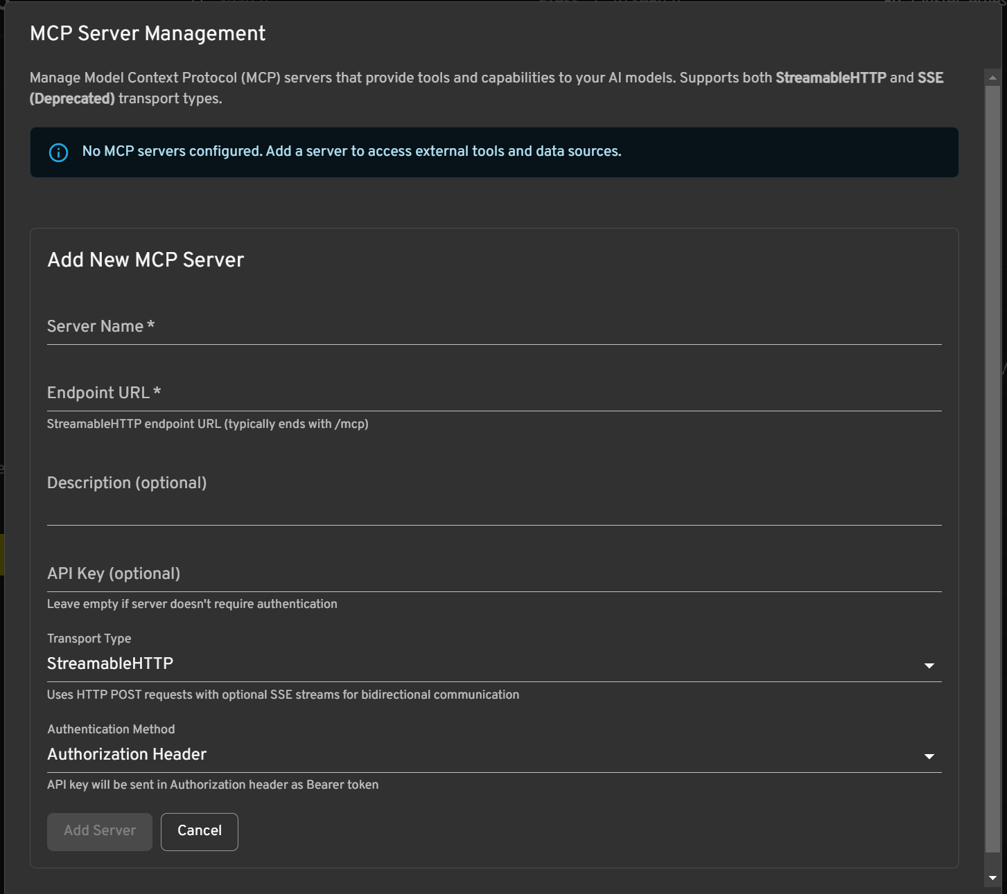 MCP Server Management